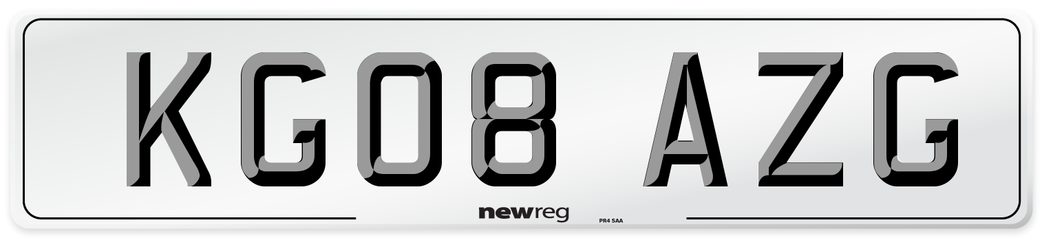 KG08 AZG Number Plate from New Reg